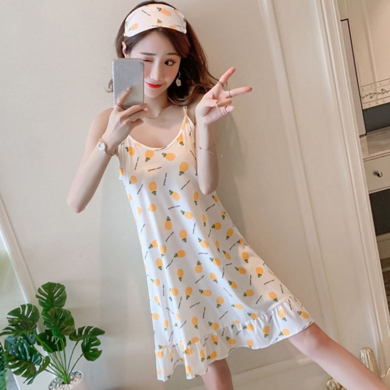 Giảm 69% Đầm ngủ 2 dây nhiều họa tiết xinh xắn cho nữ, F-M _Giá Gốc_ 104354 - 64C148-1