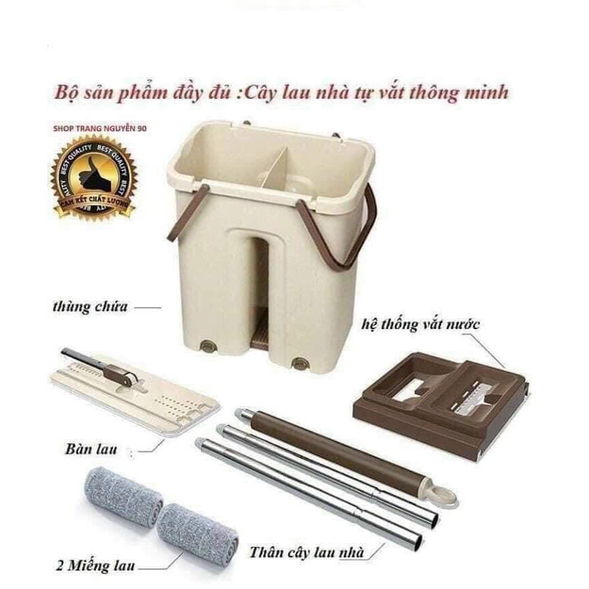 Cây Lau Nhà Tự Vắt   Thông Minh Xoay 360 Độ GIÁ TỔNG KHO Cây Lau Nhà Tự Vắt 360 Độ Hình Chữ Nhật Spin Mop