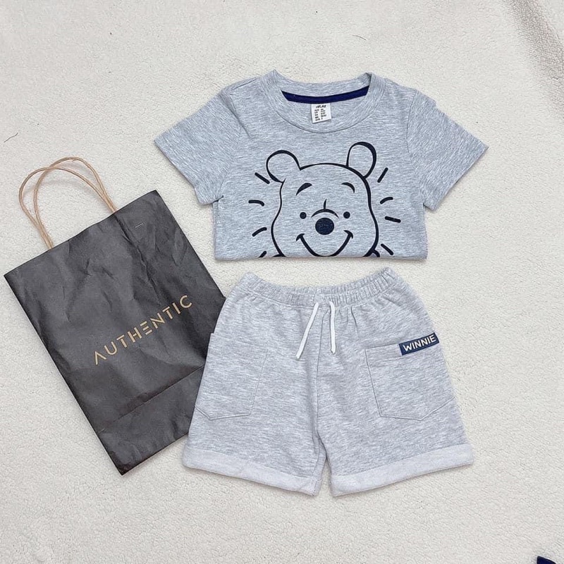 Set 2 bộ cotton bé trai, bộ gấu Pull cho bé, bộ Mickey nhí, combo 2 bộ gấu cho bé