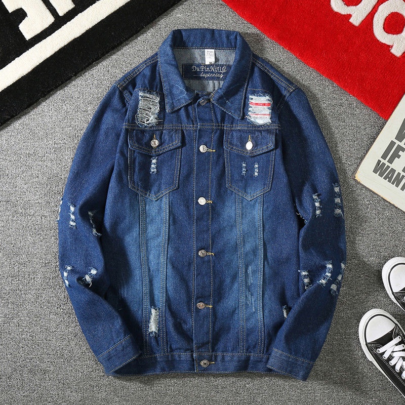 Áo Khoác Denim Phong Cách Hàn Quốc Thời Trang Thu Xuân Dành Cho Nam