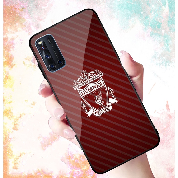 Ốp Lưng VIVO V19  mặt kính cường lực cao cấp In hình Câu Lạc Bộ Bóng Đá