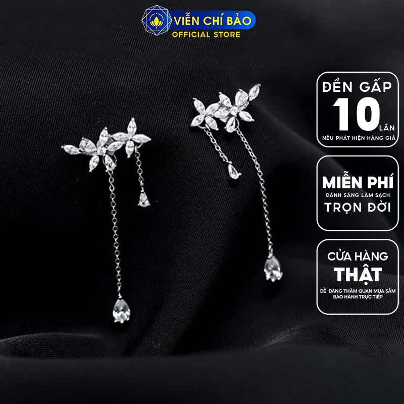 Bông tai bạc nữ Hoa Anh Đào chất liệu bạc 925 thời trang phụ kiện trang sức nữ thương hiệu Viễn Chí Bảo B000024x