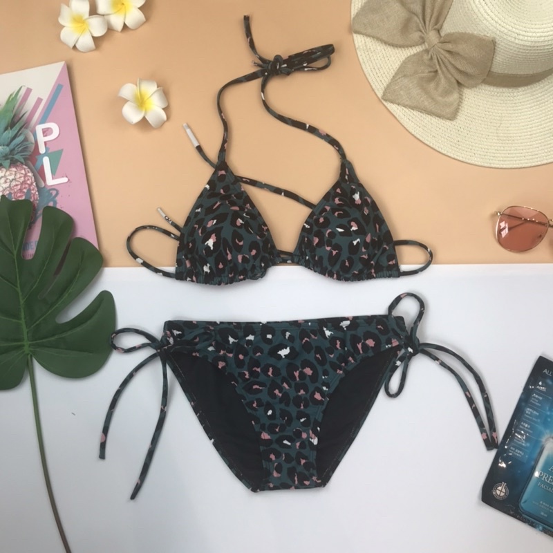 (Hình thật)Bikini 2 mảnh tam giác nhiều hoạ tiết