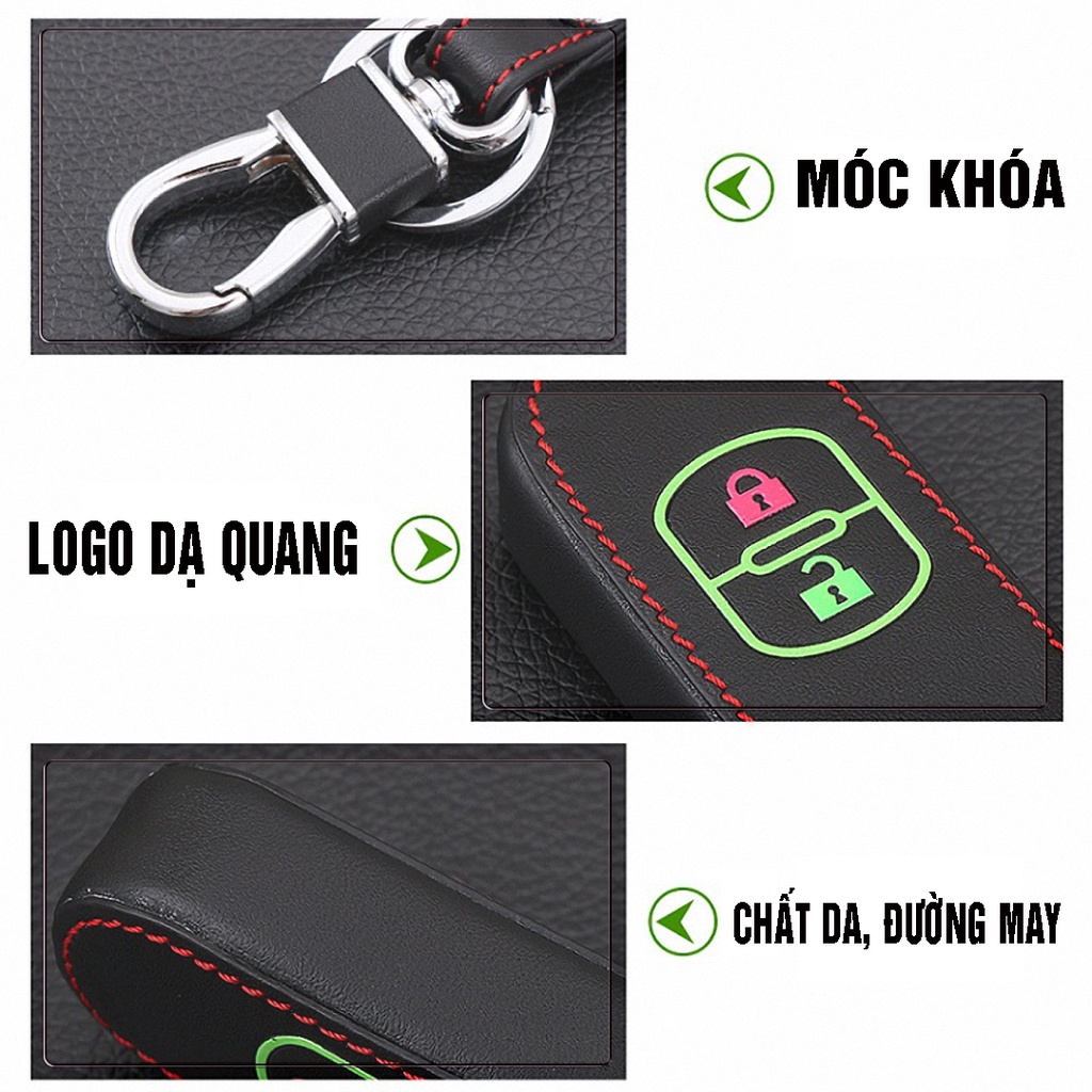 Bao da bọc chìa khóa ô tô, Mazda xe hơi 3-2 nút Minh House