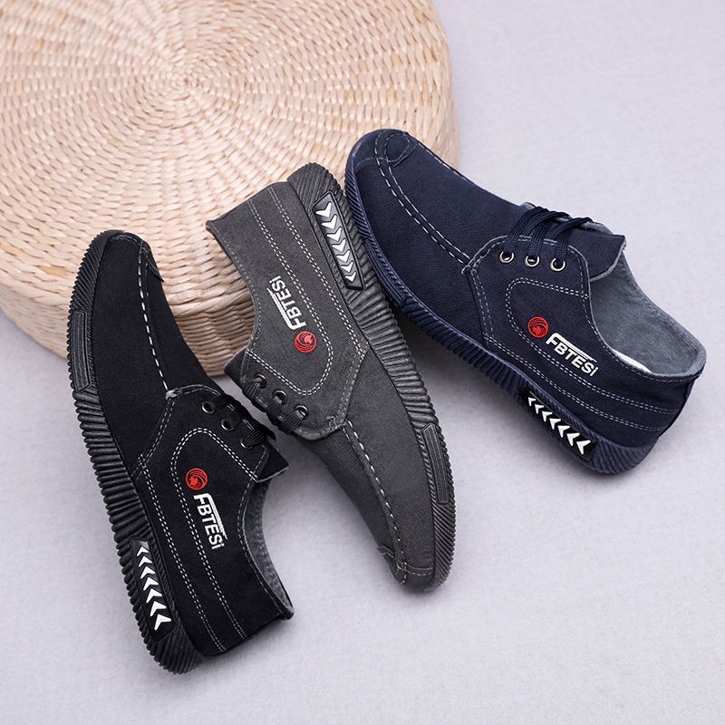 Giày Thể Thao Canvas Denim Bảo Vệ Chân Thoáng Khí Chống Mài Mòn Cho Nam