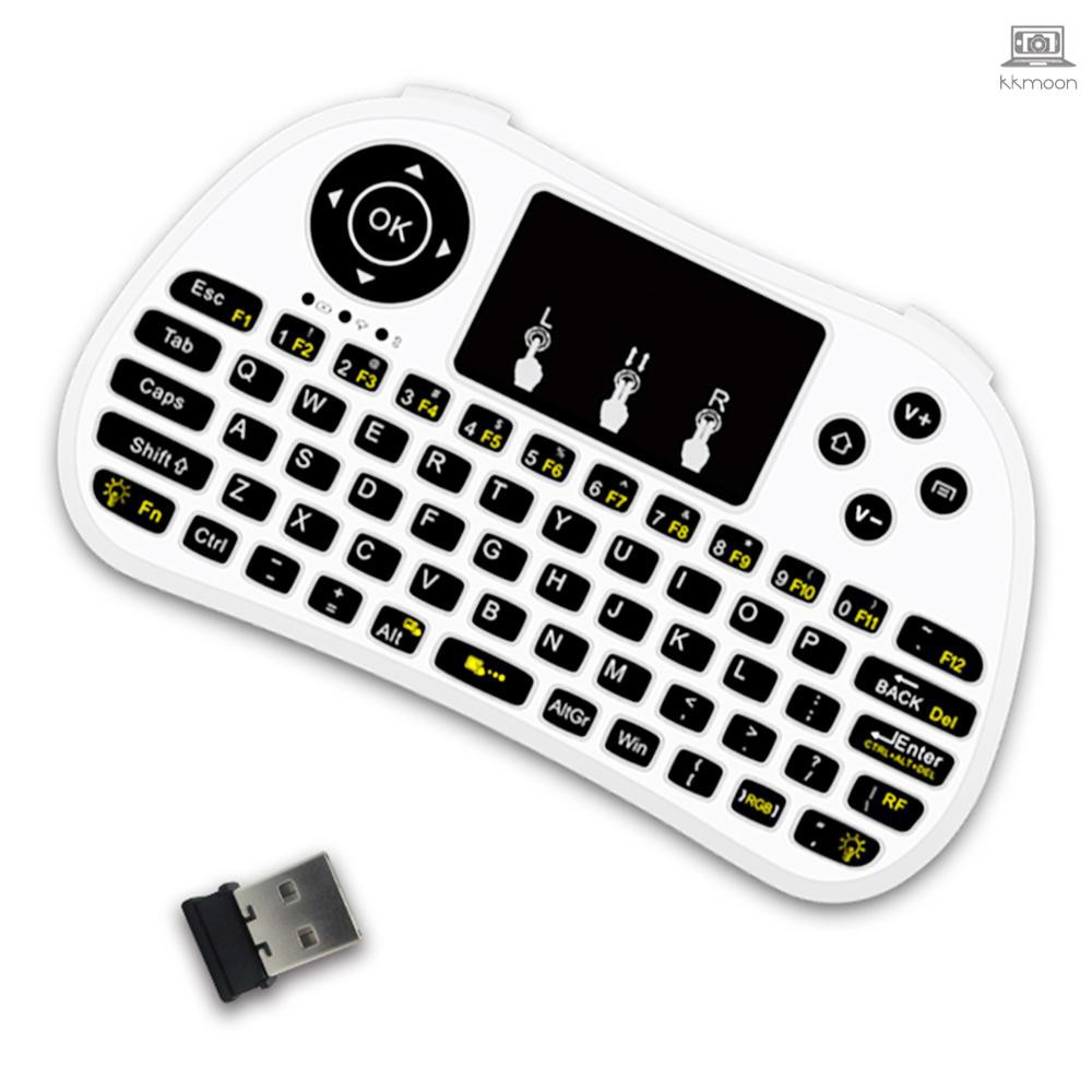 P9 2.4G RF Wireless Keyboard Flash Blacklit Keyboard w/ Touchpad Mouse Combo Multimedia Keys Handheld Remote Control for Android TV BOX PC Smart TV HTPC Tablet Smartphone