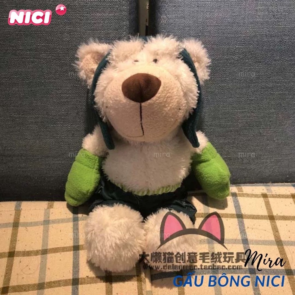 Gấu Bông NICI Trượt Tuyết Búp Bê Thú Nhồi Bông Hình Gấu Thương hiệu NICI Quà Sinh Nhật Cho Nữ 25cm MIRA-GB28001