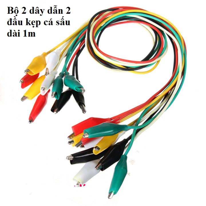 Dây Đầu Kẹp Cá Sấu 2 mầu 2 Dây 100CM