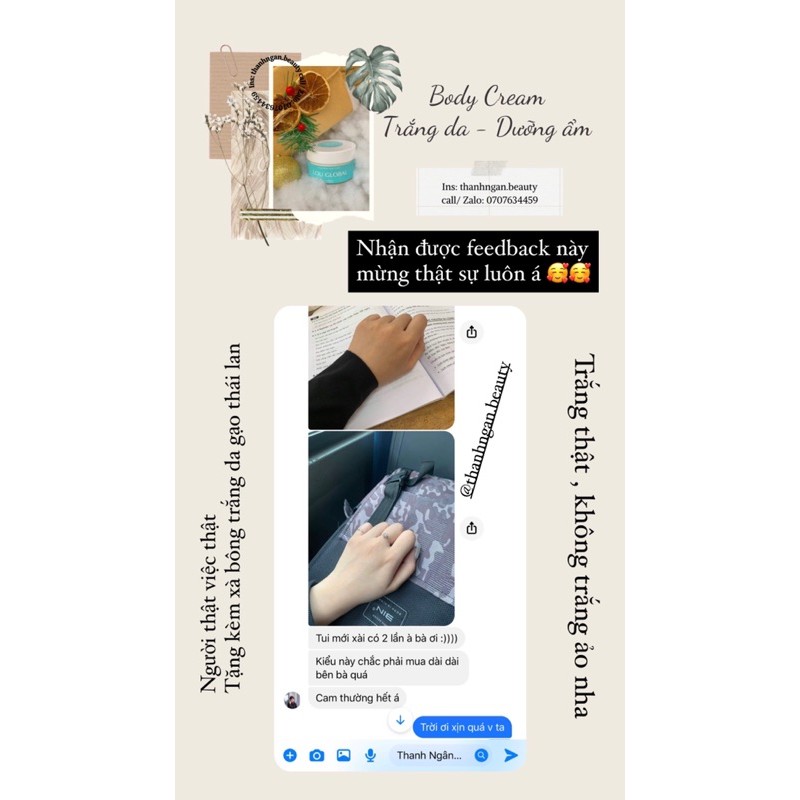 [FULLBOX] BodyCream Lou Global - KEM DƯỠNG TRẮNG DA BODY LOU GLOBAL [kèm thiệp, túi giấy và hộp] | BigBuy360 - bigbuy360.vn