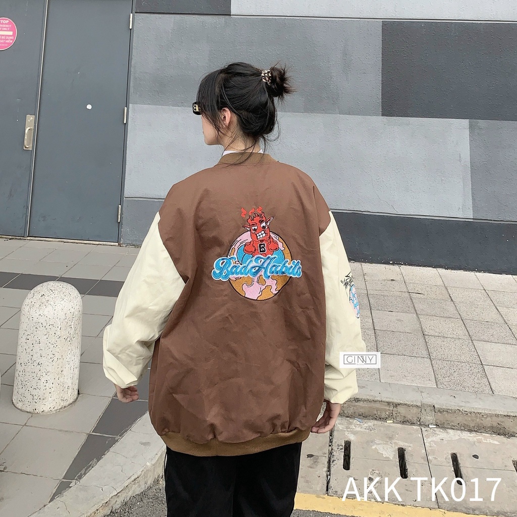 Áo khoác kaki Bomber BadHabils TK-017 Thời Trang Ngầu Chất HotTrend 2022 Unisex | GinHouse Shop