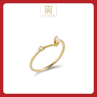Nhẫn vàng 10k đính hạt, thiết kế thời trang thanh lịch Bảo Tín Mạnh Hải