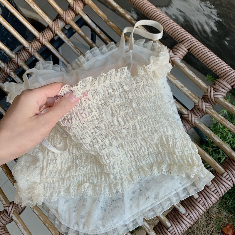 Áo Hai Dây Phối Ren Có Đệm Ngực Thời Trang Cho Nữ