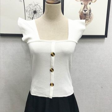 Áo Dệt Kim Không Tay Màu Sắc Đơn Giản Phong Cách Hàn Quốc Thời Trang Mùa Hè Cho Nữ