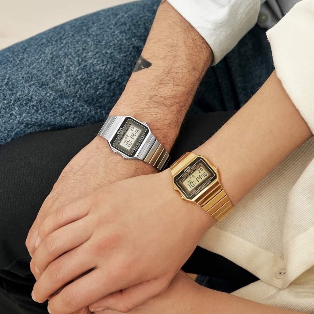 Đồng hồ Unisex chính hãng Casio A700 Siêu Mỏng – Siêu nhẹ – Mặt Kính Khoáng