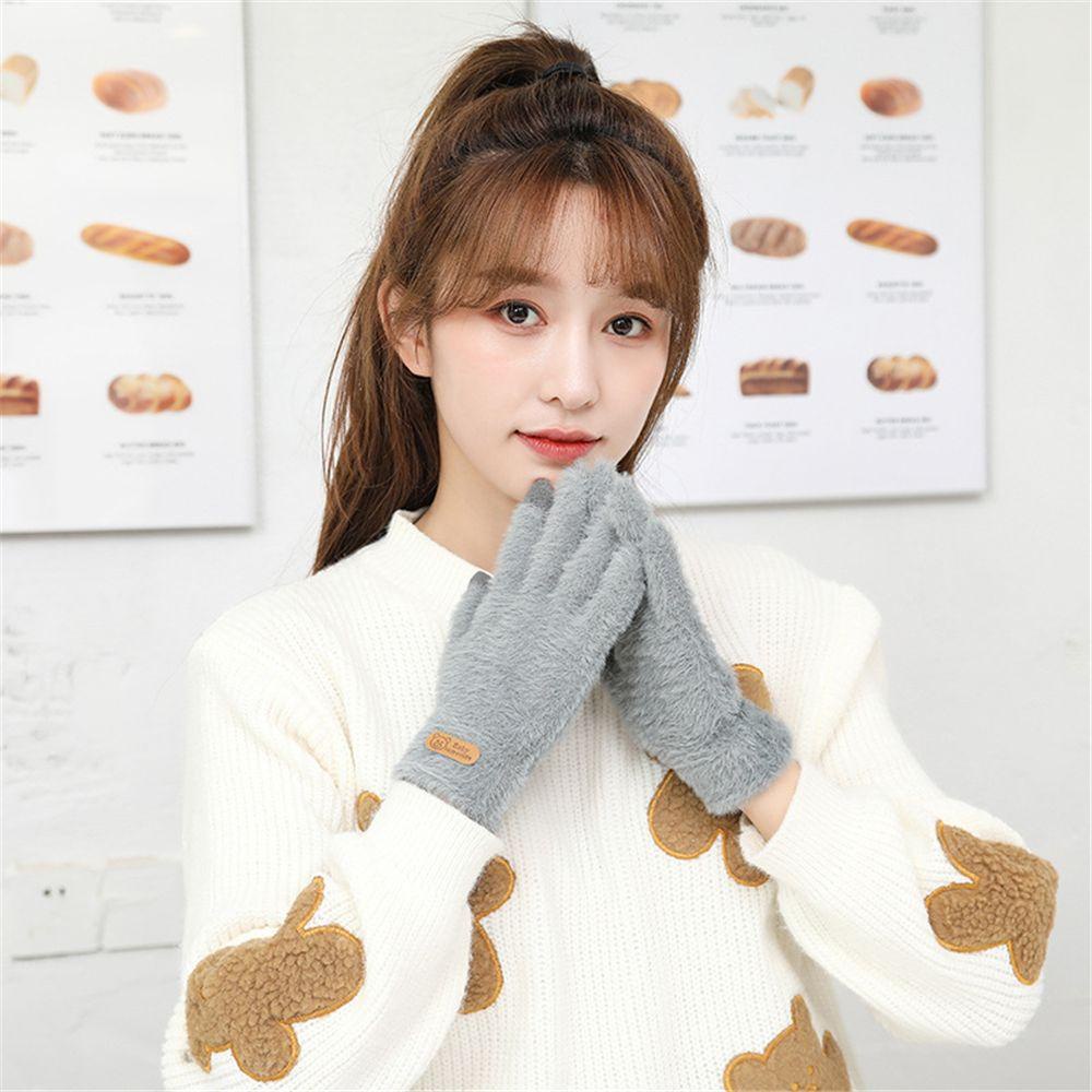 MIHAN1 Găng Tay Len Giữ Ấm Mùa Đông Cho Nữ