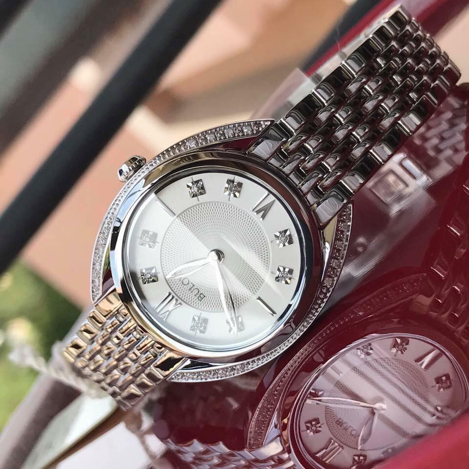 Đồng hồ nữ Bulova 96R212 đính diamond sang trọng size 30mm