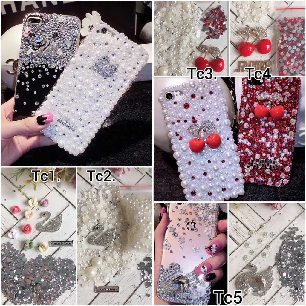 Set Trang Trí Ốp Lưng Mẫu Thiên Nga - Cherry