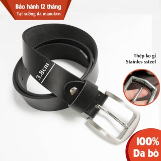 Thắt lưng nam Manuk Khoá inox không gỉ Stainless Ssteel đúc cổ điển SN3