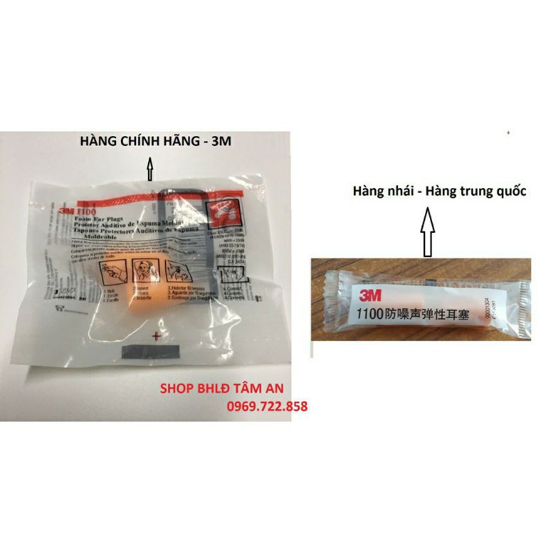 10 đôi Nút bịt tai, nút nhét tai chống ồn 3M 1100. KHUYẾN MẠI GIẢM GIÁ