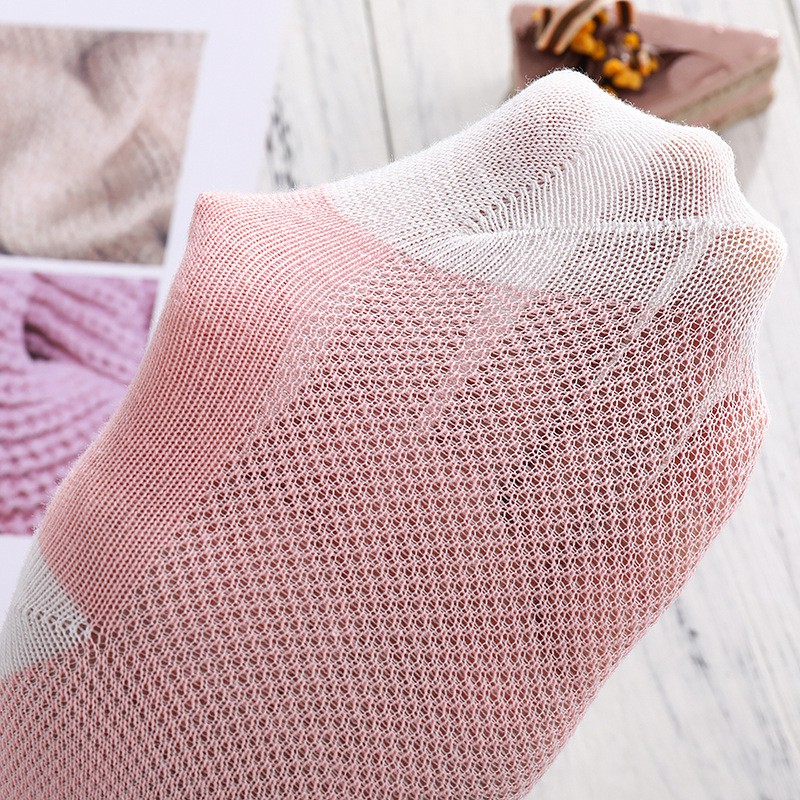 Set 5 đôi tất lưới cổ dài điều hòa chống trượt chất cotton co giãn cho bé TTE12