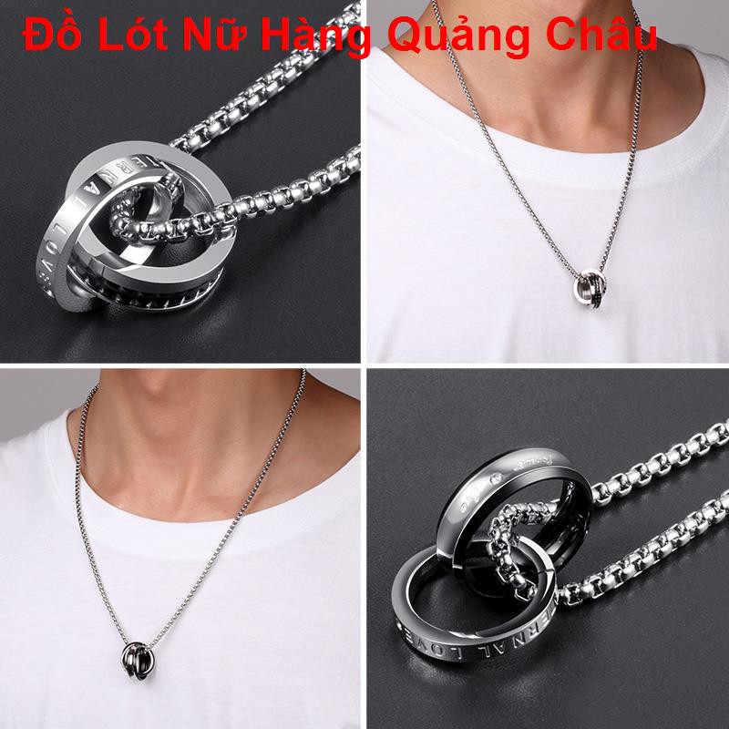 ✐Vòng cổ mặt dây chuyền gió lạnh đơn giản và linh hoạt nam đeo bằng thép titan hip-hop đường phố phù hợp với quần
