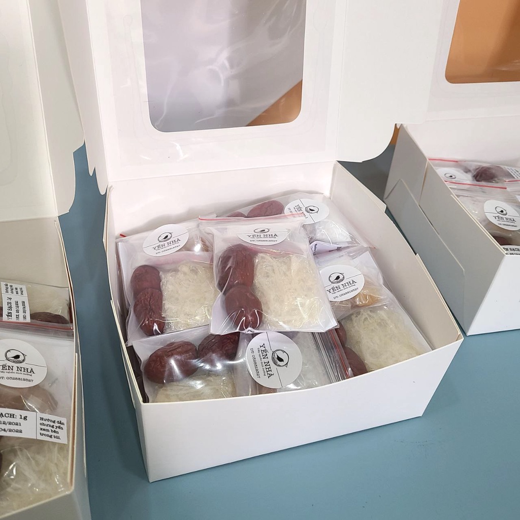 Hộp 10 gói yến sào tinh chế nhỏ nguyên chất - Yến Nhà