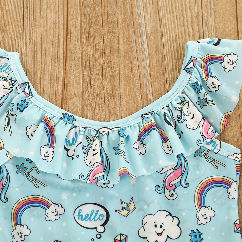 Bộ Đồ Bơi Một Mảnh In Họa Tiết Hoạt Hình Dễ Thương Cho Bé Gái akku