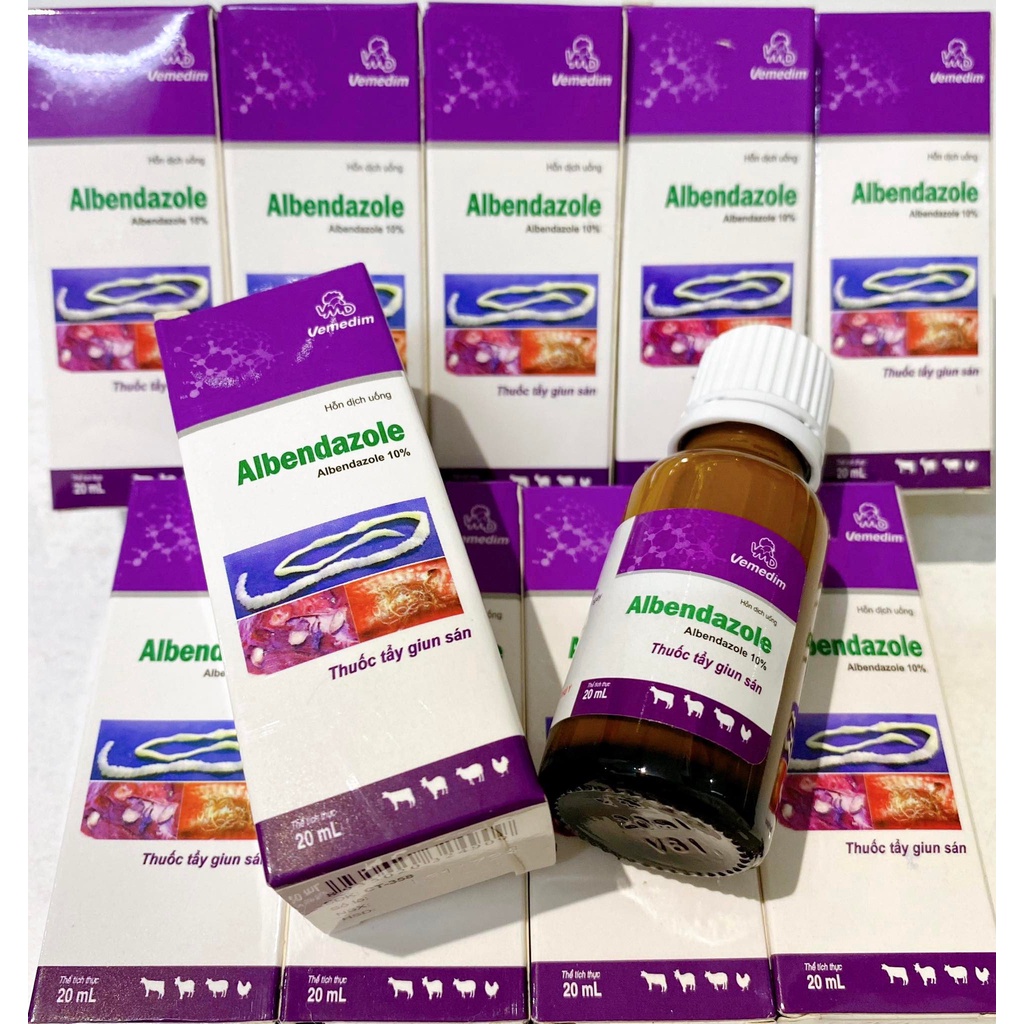 Albendazole - hỗ trợ giun sán ở chó mèo, tốt cho đường tiêu hoá, an toàn hiệu quả. (20ml)