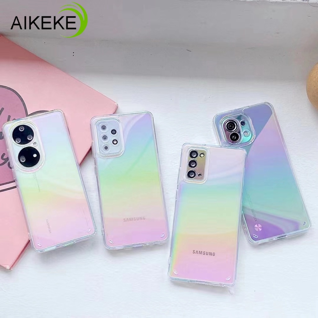 Ôp Điện Thoại tpu Dẻo Trong Suốt Màu Cầu Vồng samsung galaxy a51 a71 a22 a72 4g a53 a22 a32 a33 5g a12 a52 a52s m32 4g 5g m12 Ốp