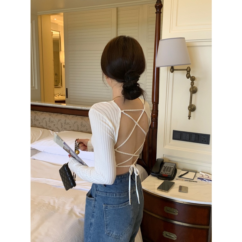 QADCOL  Áo Thun Dáng Ôm Thiết Kế Quyến Rũ Thời Trang Dành Cho Nữ