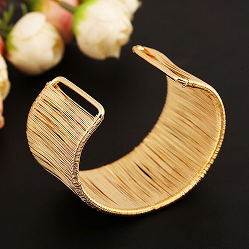 Vòng tay bằng sợi kim loại màu vàng/bạc cho nữ