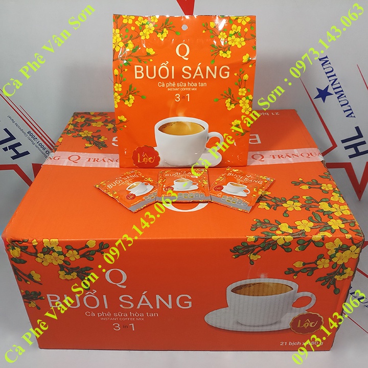 03 bịch cà phê sữa Buổi Sáng Trần Quang 480g (24 gói vuông * 20g)