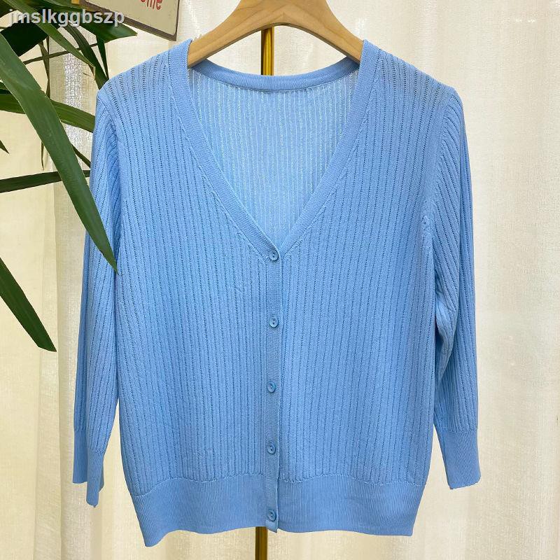 Áo Khoác Cardigan Dệt Kim Mỏng Tay Lỡ Chống Nắng 2021 | BigBuy360 - bigbuy360.vn