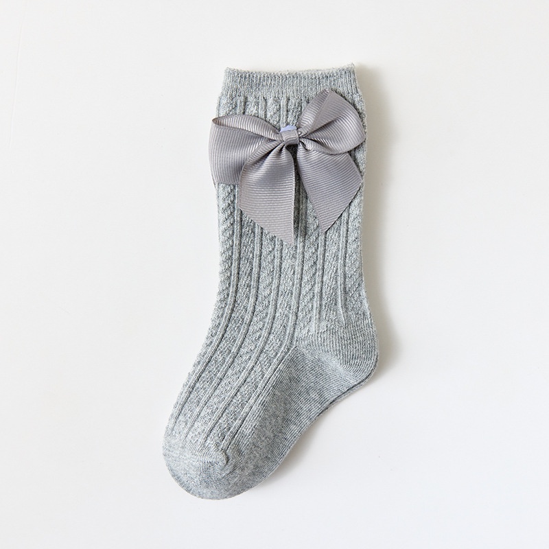 Tất Dài Mềm Mại Đính Nơ Cho Bé Gái Sơ Sinh