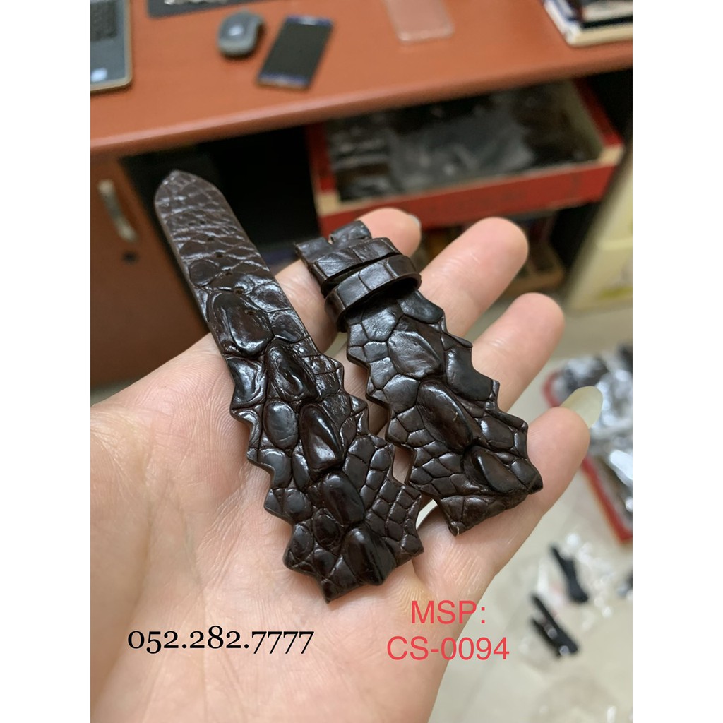Dây đồng hồ da gai chân cá sấu kiểu cao cấp