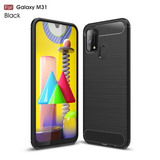 Casing Samsung Galaxy M31 F41 M21S A70E carbon fiber brushed pattern phone case soft shell