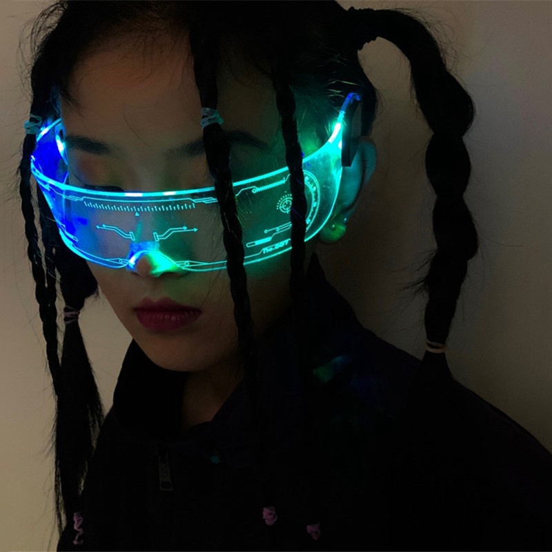 Kính Mát Có Đèn Led Phát Sáng Thời Trang Punk Cho Nam Và Nữ