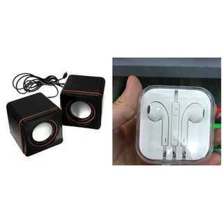 Loa máy tính để bàn Máy nghe nhạc mini USB Bộ loa Loa 101C tặng kèm tai nghe ip5
