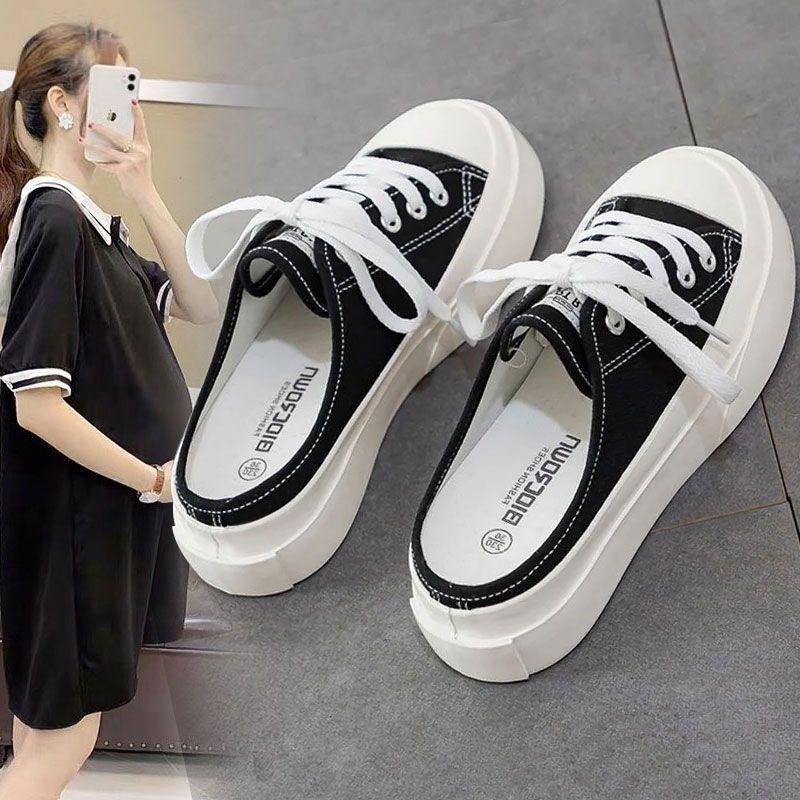 Giày sục nữ vải trơn CANVAS kiểu dáng trẻ trung đơn giản