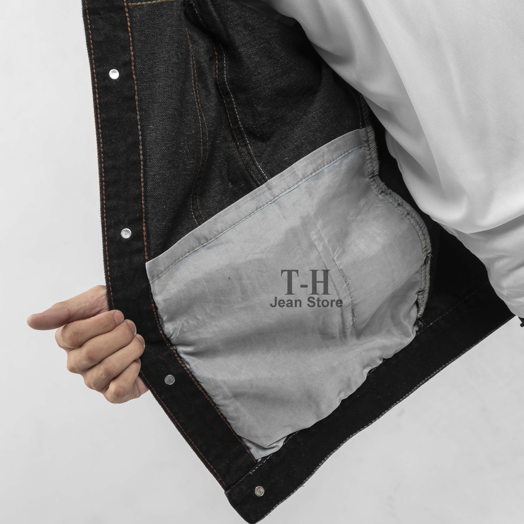 Áo Khoác Jeans unisex Trơn Đen Thời Trang cá tính phong cách ulzzang chống nắng -HT