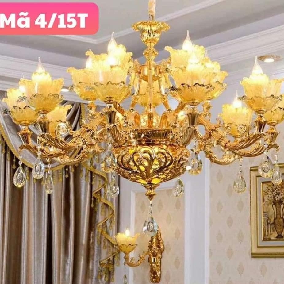 Đèn Chùm Pha Lê Hiện Đại CN5002-15T, Đèn Chùm Phòng Khách Trang Trí Sang Trọng