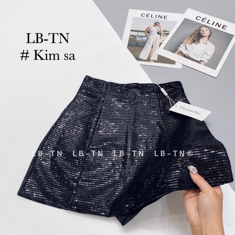 CHÂN VÁY KIM SA ĐEN DÁNG A QUẢNG CHÂU LOẠI 1 MS23781 (M3-4)