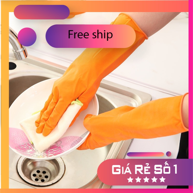 Găng Tay Rửa Bát Cao Su Hàng Dày Chất Lượng Cao - Bao Tay Rửa Chén Nhà Bếp Chọn Size