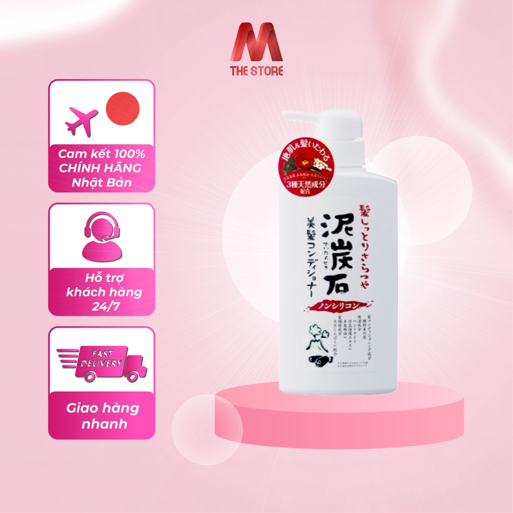 Dầu xả Pelican chiết xuất than tre &amp; bùn núi lửa 500ml