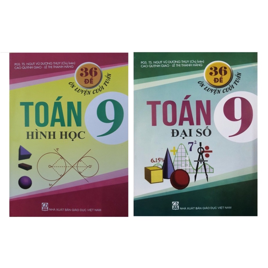 Sách - Combo 36 Đề ôn luyện cuối tuần Toán 9 Hình học - Đại Số (2 quyển)