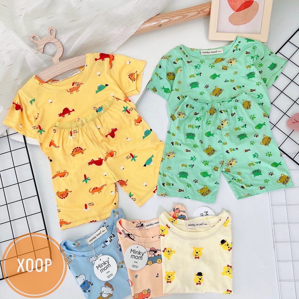 Xả hàng  Bộ cộc thun lạnh hàng minky mom họa tiết cô gái đi xe   shop phúc yến