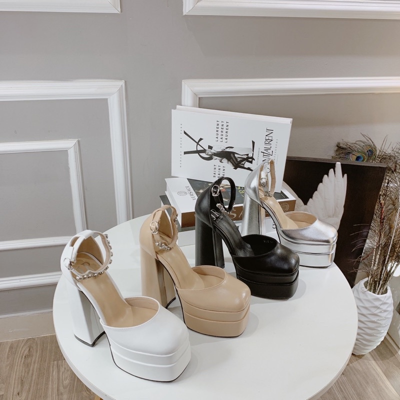 HÀNG CÓ SẴN !!! Sandal bít gót quai đá 15cm cao cấp