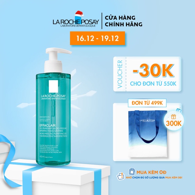 Gel rửa mặt và tắm Effaclar Micro -Peeling Purifying La Roche Posay 400ml