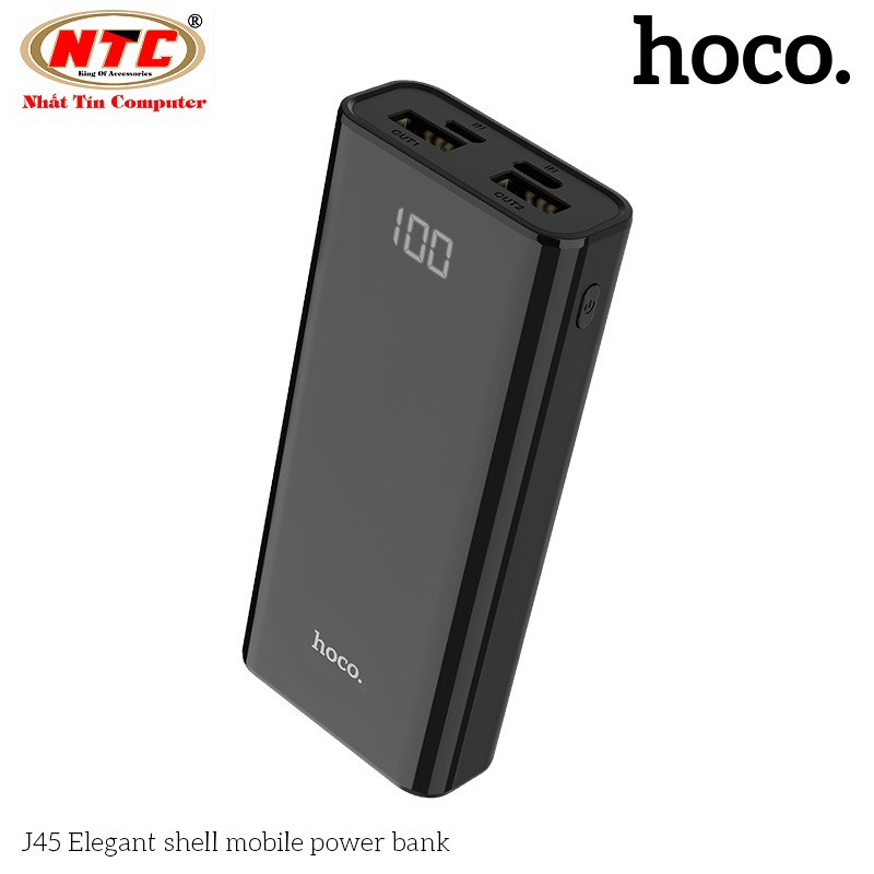 Pin sạc dự phòng mini Hoco J45 Elegant shell 10000mAh 2 cổng sạc - Hãng phân phối chính thức