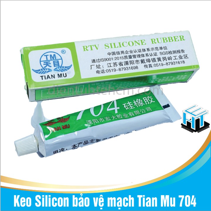 Keo Silicon bảo vệ mạch Tian Mu 704 ,2 màu đen và trắng sữa